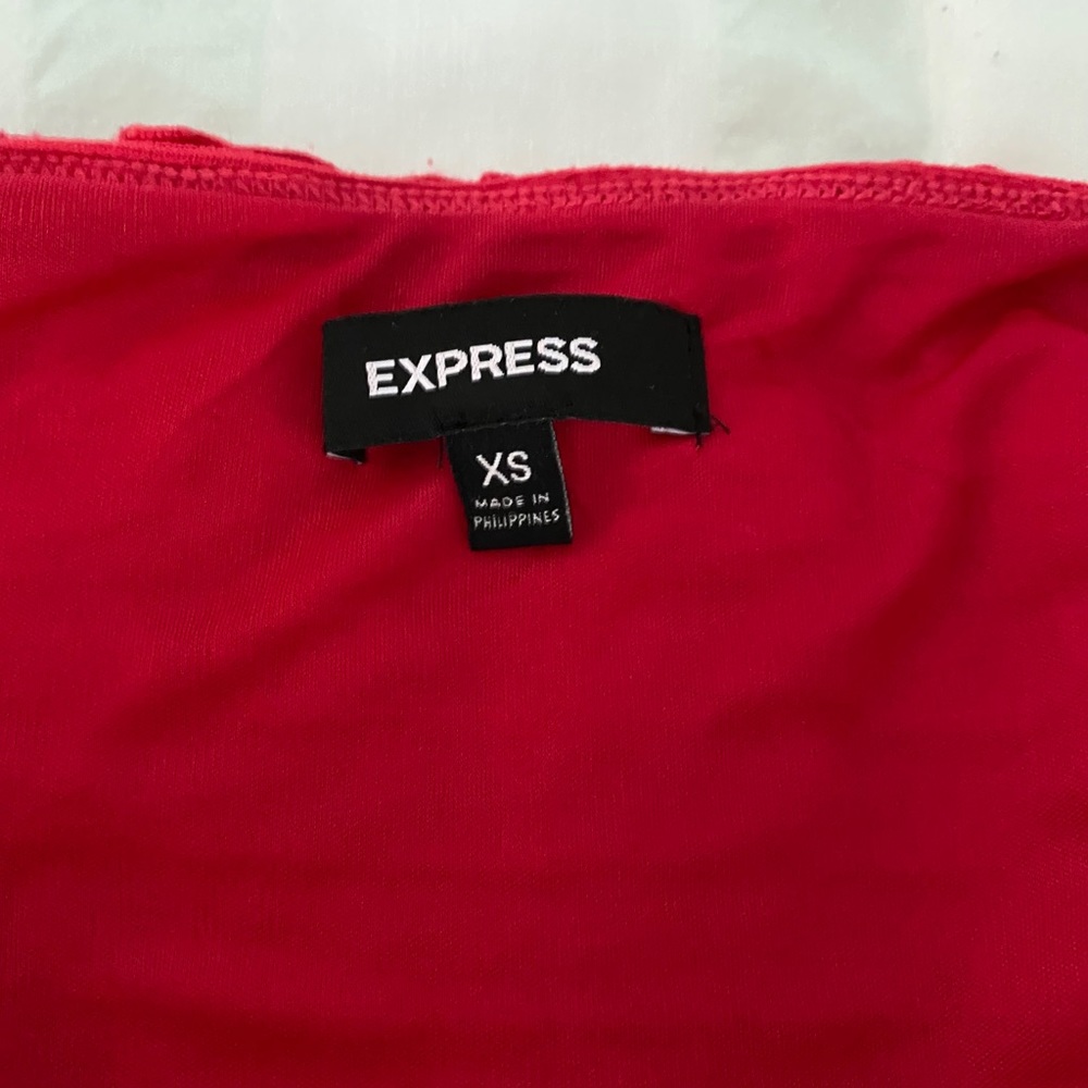 Express Ruffled Strapless Mini Dress - Picture 4 of 4